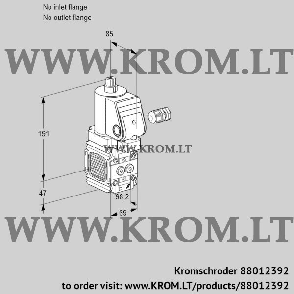 Kromschroder VAS 2-/NYGR, 88012392 gas solenoid valve, 88012392