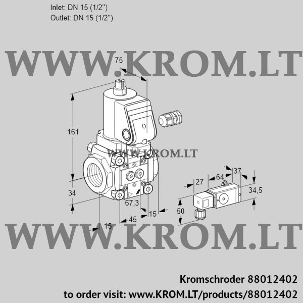 Kromschroder VAN 115R/NKSR, 88012402 gas solenoid valve, 88012402