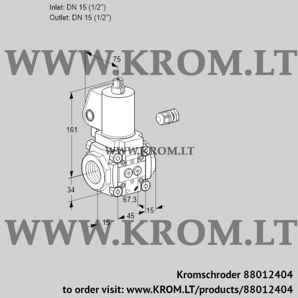 Kromschroder VAN 115R/NKSL, 88012404 gas solenoid valve, 88012404