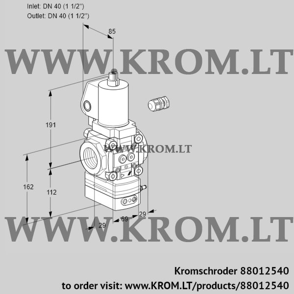 Kromschroder VAD 240R/NWGL-50A, 88012540 pressure regulator, 88012540