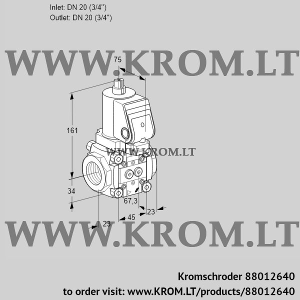 Kromschroder VAN 1T20N/NQGR, 88012640 gas solenoid valve, 88012640