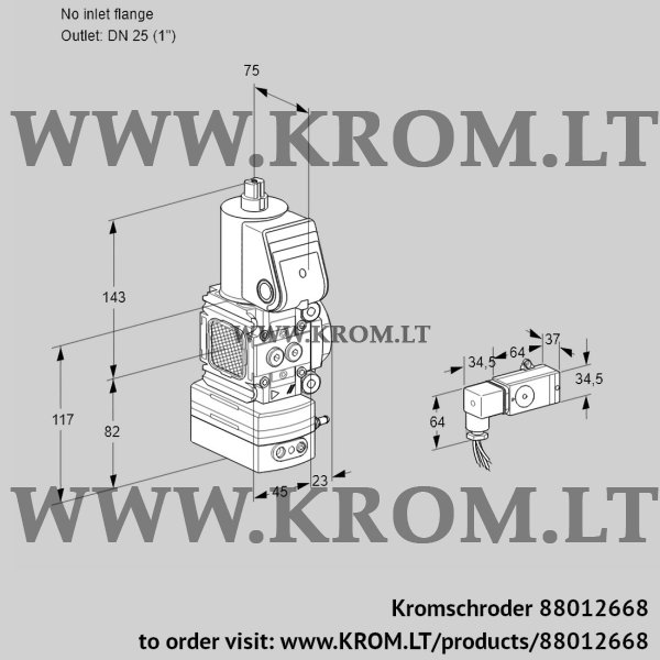 Kromschroder VAG 1T-/25N/NQAA, 88012668 air/gas ratio control, 88012668