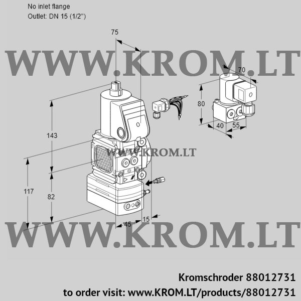 Kromschroder VAG 1-/15R/NWBE, 88012731 air/gas ratio control, 88012731