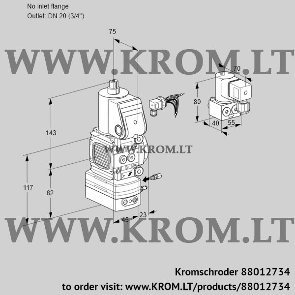 Kromschroder VAG 1-/20R/NWAE, 88012734 air/gas ratio control, 88012734