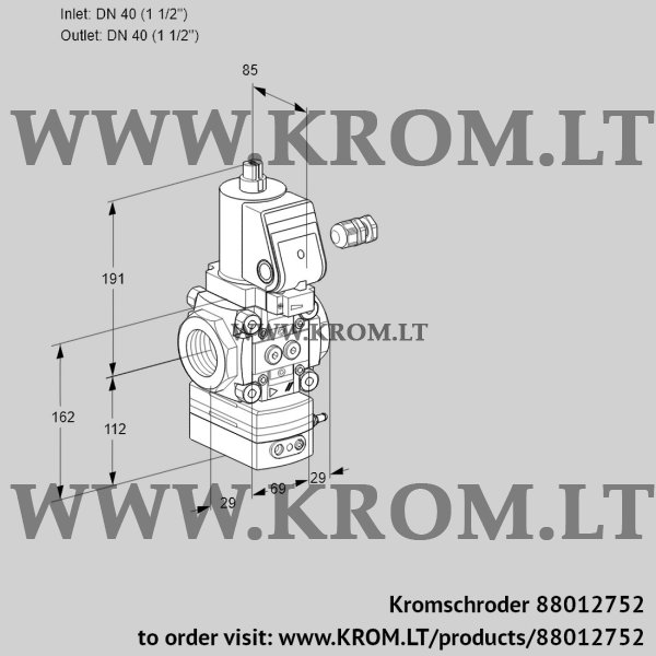 Kromschroder VAD 240R/NWSR-100A, 88012752 pressure regulator, 88012752