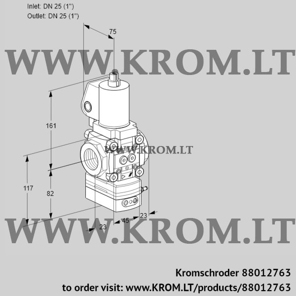 Kromschroder VAD 1T25N/NQSL-25A, 88012763 pressure regulator, 88012763