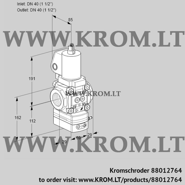 Kromschroder VAD 2T40N/NQSL-25A, 88012764 pressure regulator, 88012764