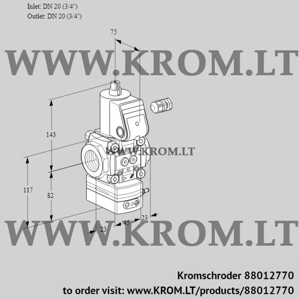 Kromschroder VAD 120R/NK-100A, 88012770 pressure regulator, 88012770