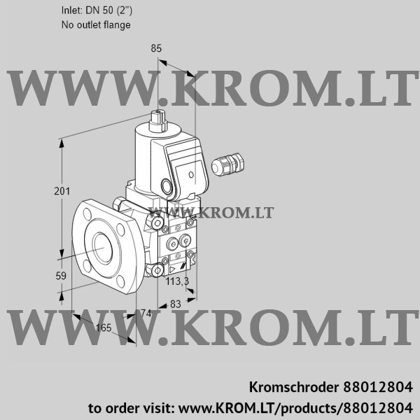 Kromschroder VAS 350/-F/NQSR, 88012804 gas solenoid valve, 88012804