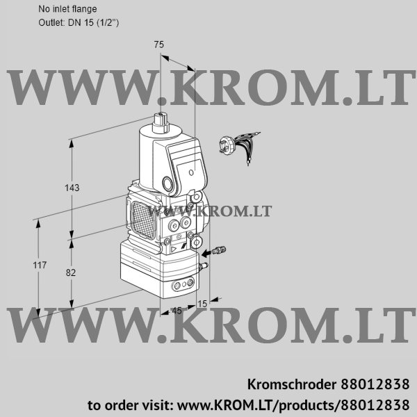 Kromschroder VAG 1-/15R/NWBK, 88012838 air/gas ratio control, 88012838