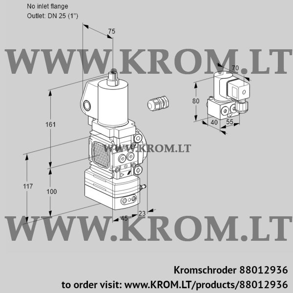 Kromschroder VAV 1-/25R/NWSLAK, 88012936 air/gas ratio control, 88012936