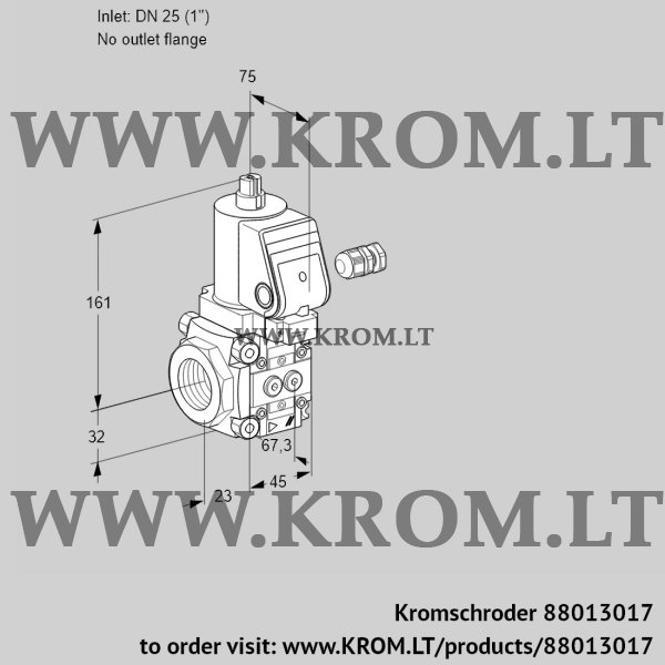 Kromschroder VAS 125/-R/NQSR, 88013017 gas solenoid valve, 88013017