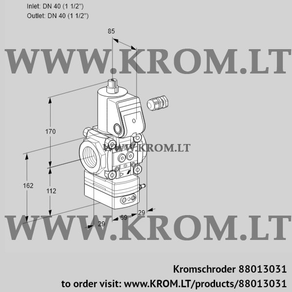 Kromschroder VAD 240R/NQ-25A, 88013031 pressure regulator, 88013031