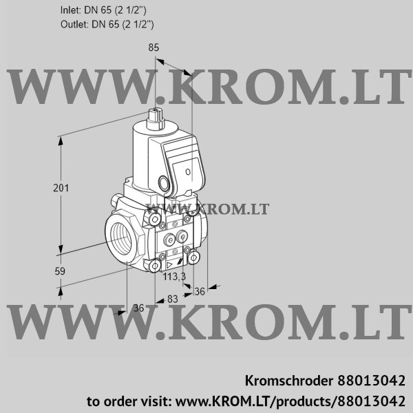 Kromschroder VAS 3T65N/NKSR, 88013042 gas solenoid valve, 88013042