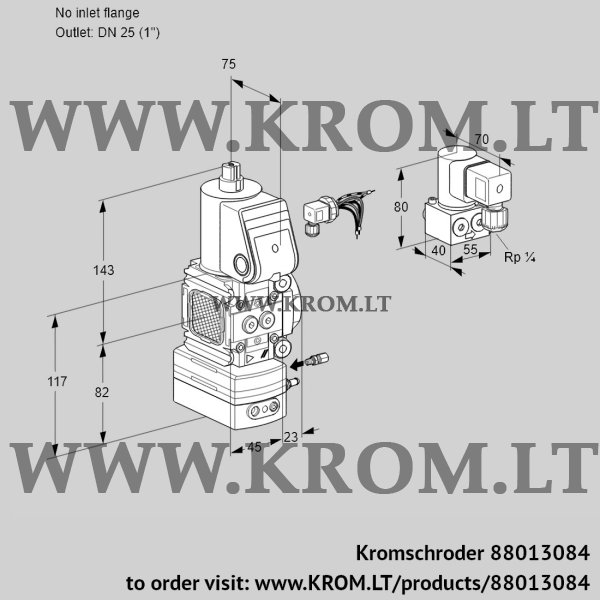 Kromschroder VAG 1-/25R/NWAE, 88013084 air/gas ratio control, 88013084