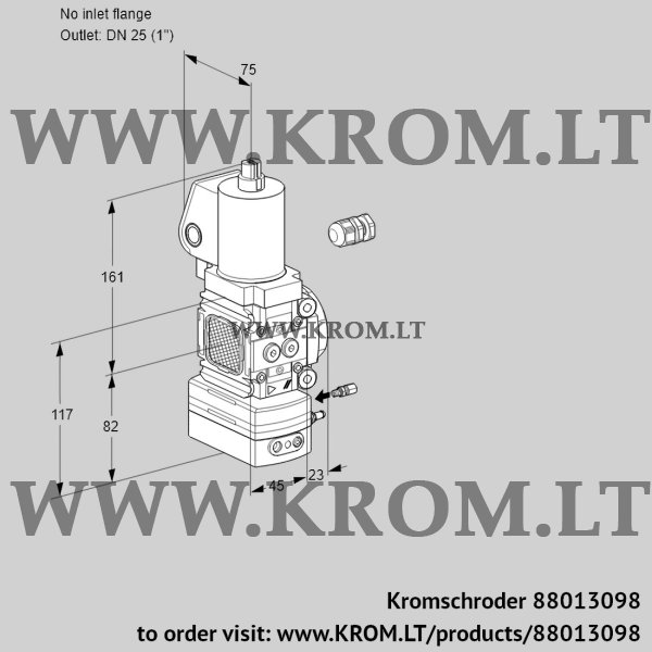 Kromschroder VAG 1-/25R/NWGLAE, 88013098 air/gas ratio control, 88013098