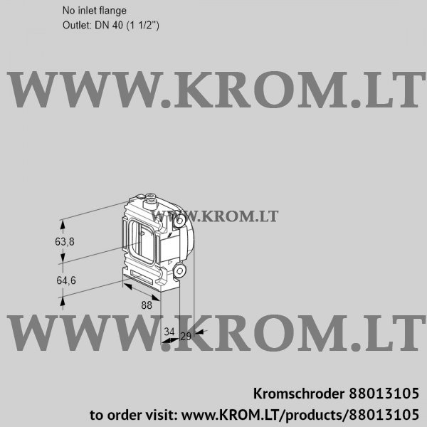 Kromschroder VMV 2-/40N05P, 88013105 fine-adjusting valve, 88013105