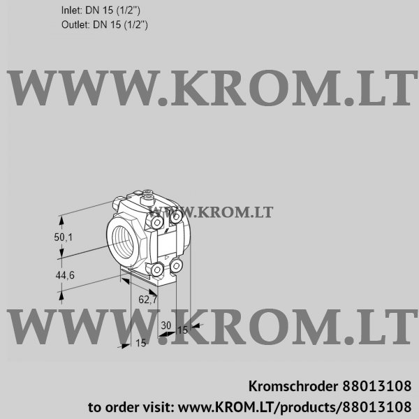 Kromschroder VMV 115N05P, 88013108 fine-adjusting valve, 88013108
