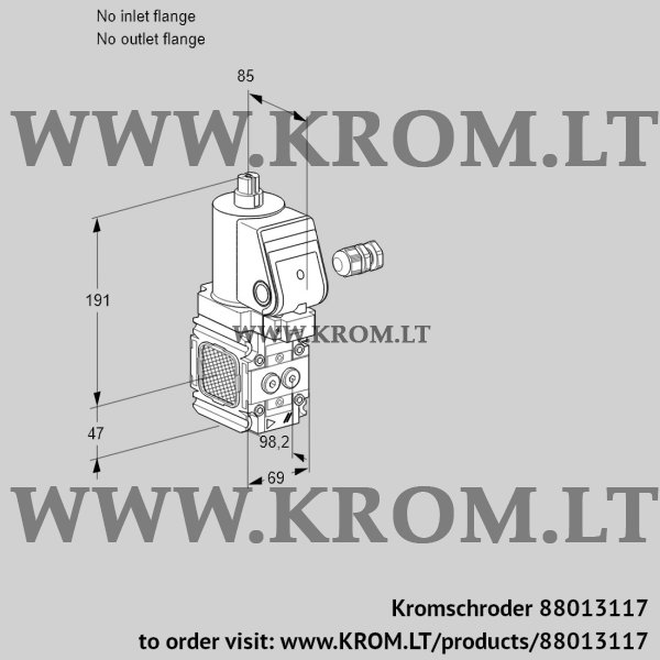 Kromschroder VAS 2-/NQSR, 88013117 gas solenoid valve, 88013117