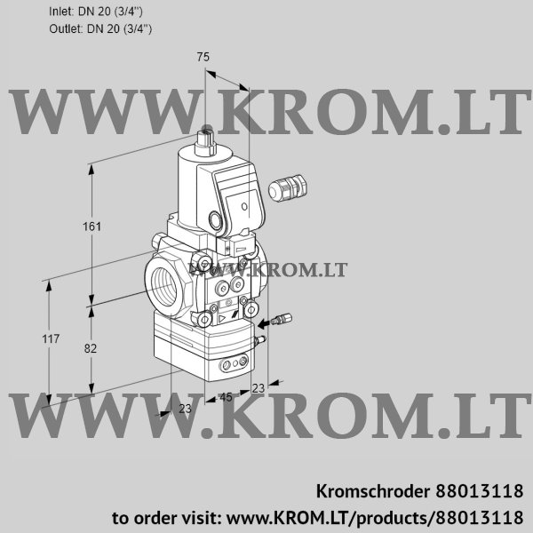 Kromschroder VAG 120R/NQSRAE, 88013118 air/gas ratio control, 88013118