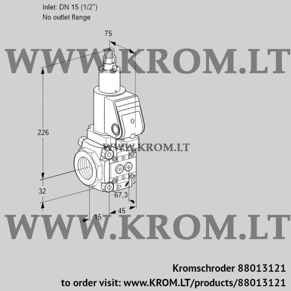 Kromschroder VAS 1T15/-N/LQSR, 88013121 gas solenoid valve, 88013121