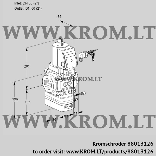 Kromschroder VAG 350R/NWSRAE, 88013126 air/gas ratio control, 88013126