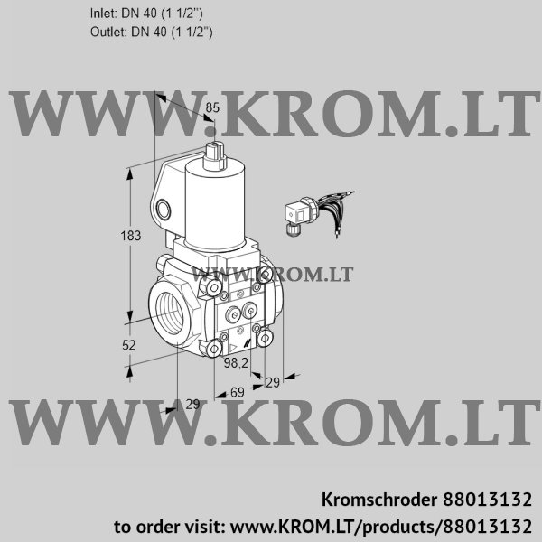 Kromschroder VAN 240R/NWSL, 88013132 magnetic relief valve, 88013132