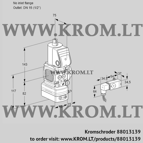 Kromschroder VAG 1T-/15N/NQBA, 88013139 air/gas ratio control, 88013139