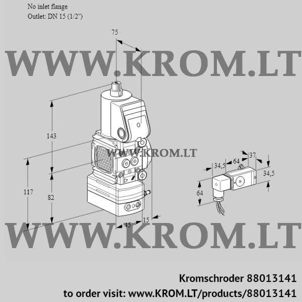 Kromschroder VAG 1T-/15N/NQBA, 88013141 air/gas ratio control, 88013141