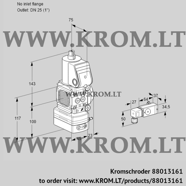 Kromschroder VAV 1-/25R/NWAK, 88013161 air/gas ratio control, 88013161