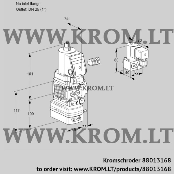 Kromschroder VAV 1-/25R/NWSRAK, 88013168 air/gas ratio control, 88013168