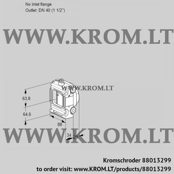 Kromschroder VMV 2-/40R05P, 88013299 fine-adjusting valve, 88013299