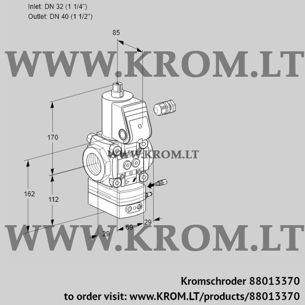 Kromschroder VAG 232/40R/NWAE, 88013370 air/gas ratio control, 88013370