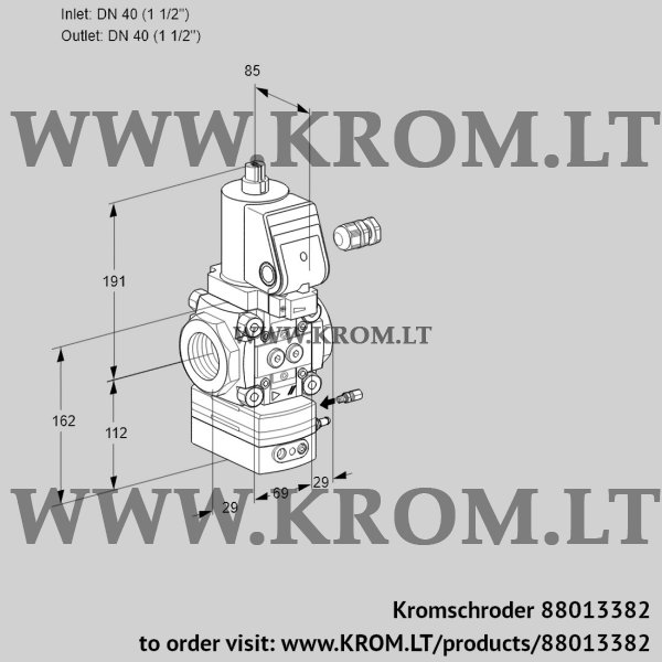 Kromschroder VAG 240R/NWSRAE, 88013382 air/gas ratio control, 88013382