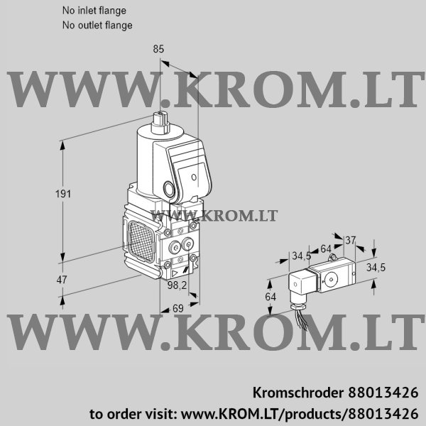 Kromschroder VAS 2T-/NQSR, 88013426 gas solenoid valve, 88013426