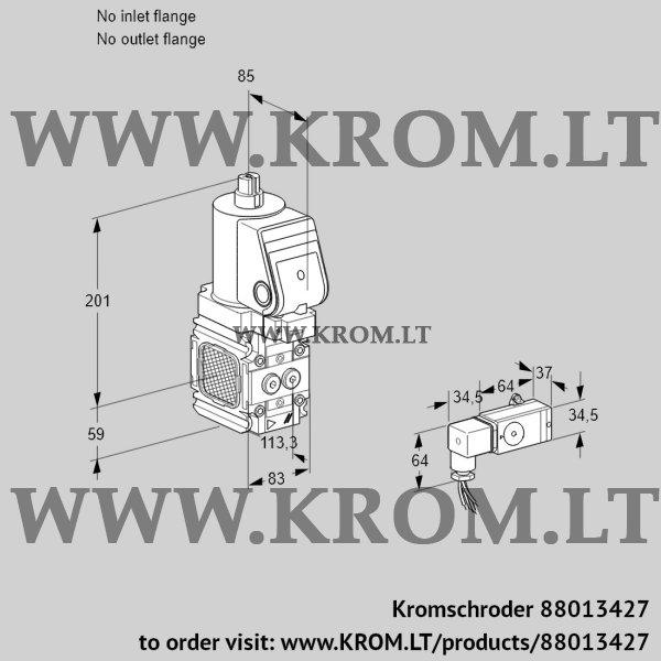 Kromschroder VAS 3T-/NQSR, 88013427 gas solenoid valve, 88013427