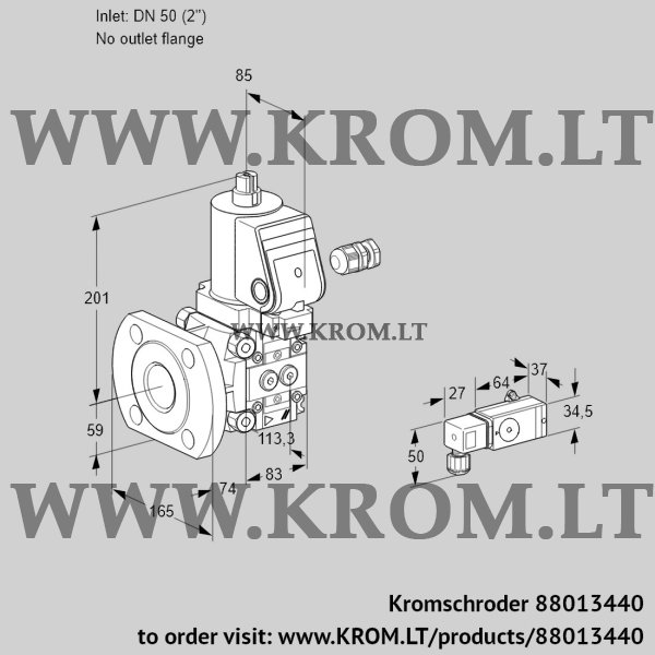 Kromschroder VAS 350/-F/NWSR, 88013440 gas solenoid valve, 88013440