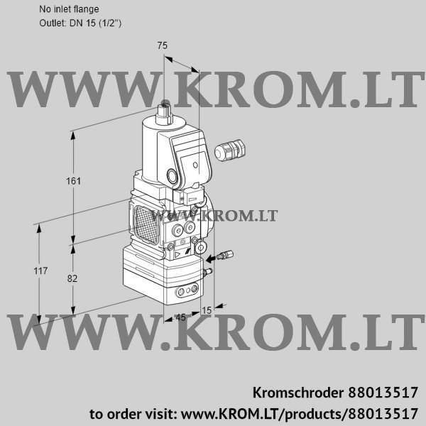 Kromschroder VAG 1-/15R/NQSRBE, 88013517 air/gas ratio control, 88013517