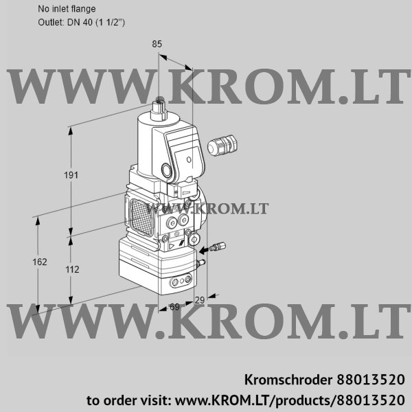 Kromschroder VAG 2-/40R/NQSRAE, 88013520 air/gas ratio control, 88013520