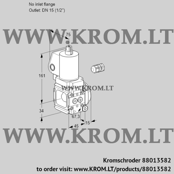 Kromschroder VAN 1-/15R/NKGL, 88013582 gas solenoid valve, 88013582