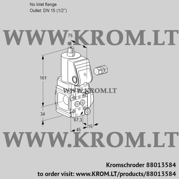 Kromschroder VAN 1-/15R/NKGR, 88013584 gas solenoid valve, 88013584