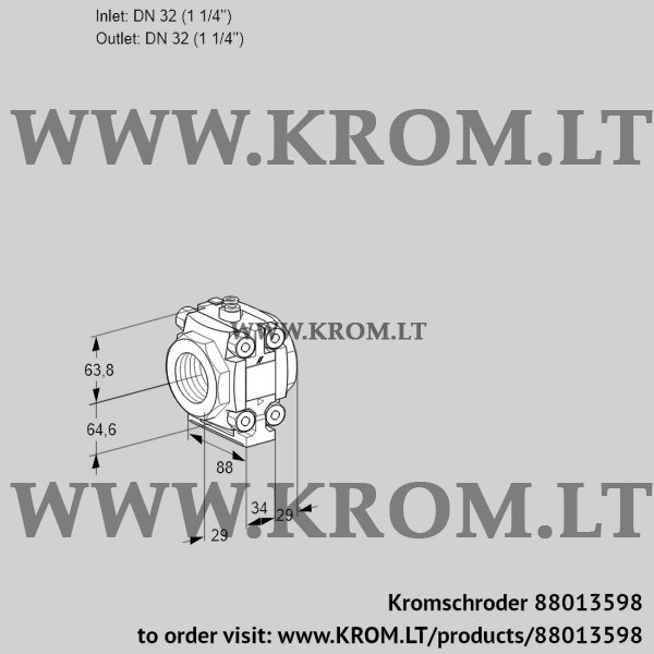 Kromschroder VMV 232R05P, 88013598 fine-adjusting valve, 88013598