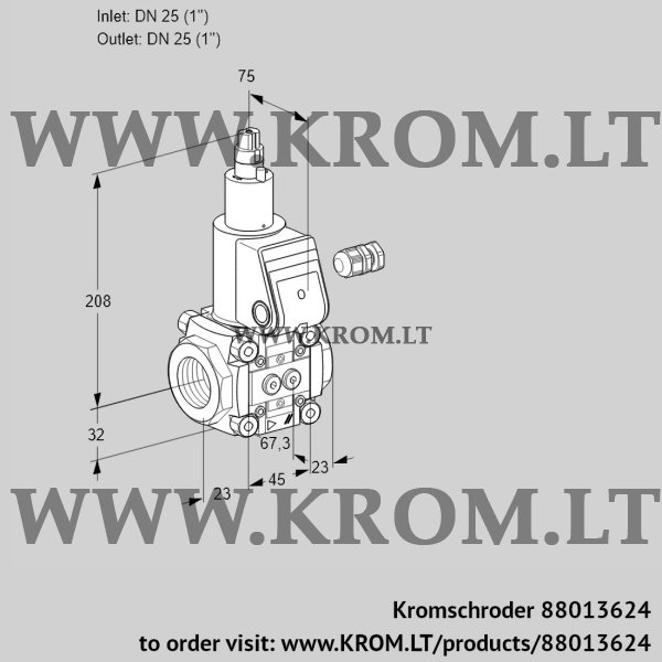 Kromschroder VAS 125R/LQ, 88013624 gas solenoid valve, 88013624