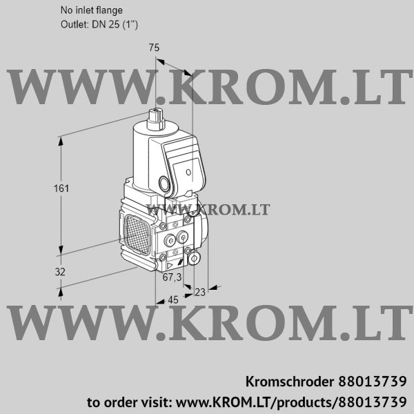 Kromschroder VAS 1T-/25N/NWSR, 88013739 gas solenoid valve, 88013739