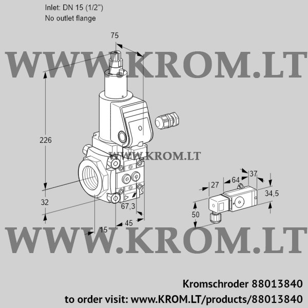 Kromschroder VAS 115/-R/LWGR, 88013840 gas solenoid valve, 88013840