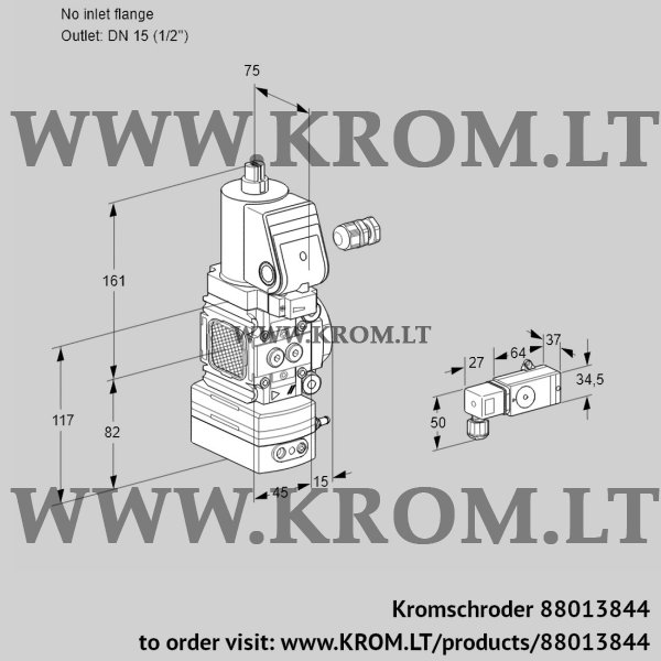 Kromschroder VAD 1-/15R/NWSR-25B, 88013844 pressure regulator, 88013844