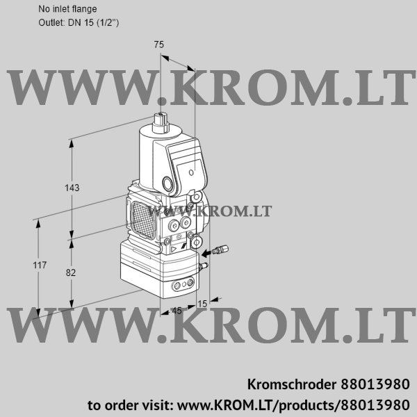 Kromschroder VAG 1-/15R/NWBE, 88013980 air/gas ratio control, 88013980