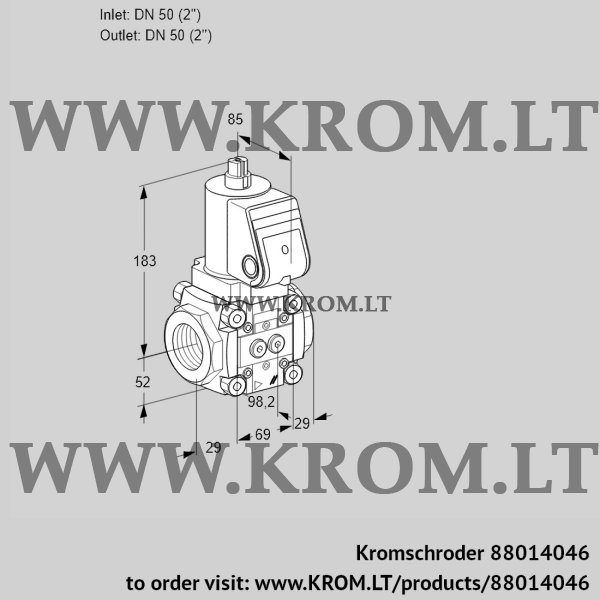 Kromschroder VAN 2T50N/NQ, 88014046 magnetic relief valve, 88014046