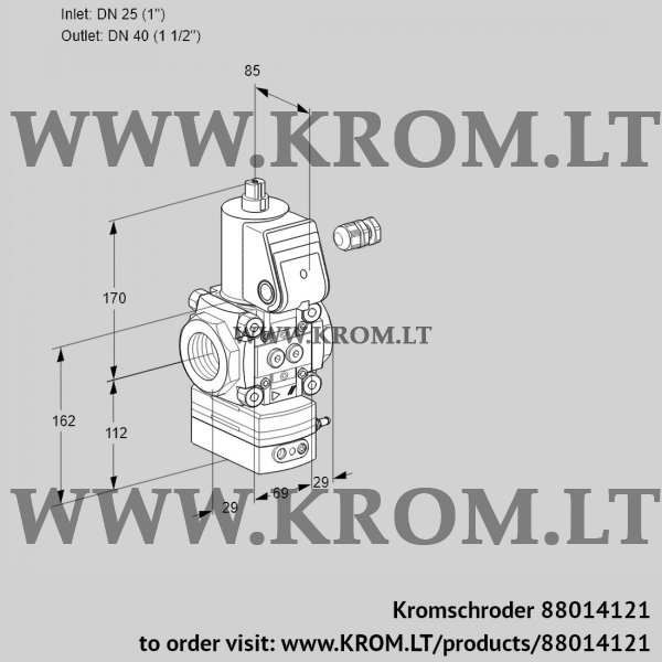 Kromschroder VAD 225/40R/NW-100A, 88014121 pressure regulator, 88014121