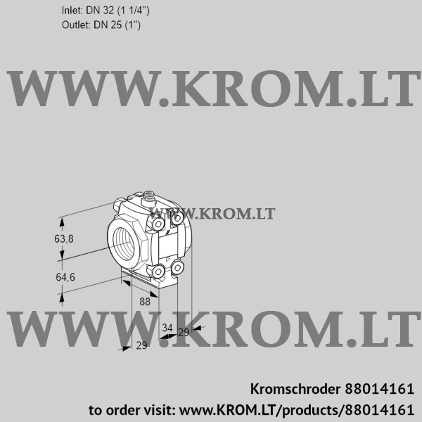 Kromschroder VMV 232/25R05P, 88014161 fine-adjusting valve, 88014161